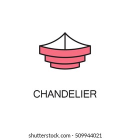 Chandelier line icon. High quality pictogram of home's furniture. Outline vector symbol for design website or mobile app. Thin line sign of chandelier for logo, visit card, etc.