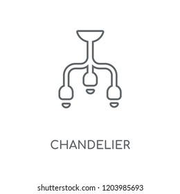 Chandelier linear icon. Chandelier concept stroke symbol design. Thin graphic elements vector illustration, outline pattern on a white background, eps 10.