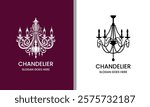 Chandelier logo design concept illustrational