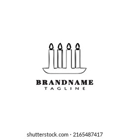 plantilla de diseño de icono de logotipo de candelabro ilustración vectorial moderna