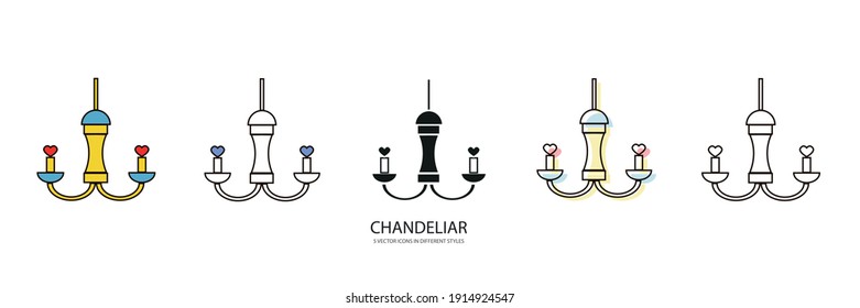 CHANDELIER LOVE vector type icon