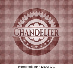 Chandelier red seamless emblem with geometric pattern.
