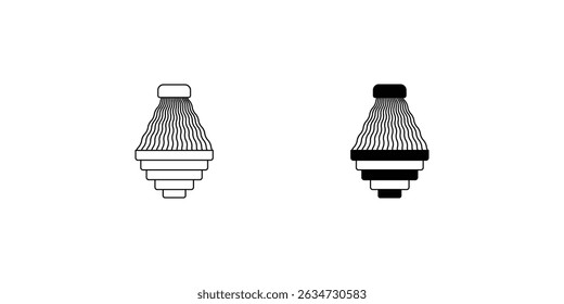 Kronleuchter-Set-Symbol mit weißem Hintergrund, Vektorgrafik