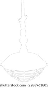 Chandelier silhouette drawing. Pendant light vector drawing