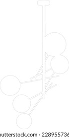 Chandelier silhouette drawing. Pendant light vector drawing