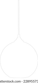 Chandelier silhouette drawing. Pendant light vector drawing