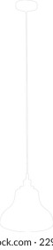 Chandelier silhouette drawing. Pendant light vector drawing