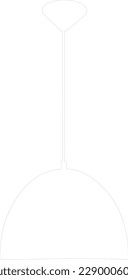 Chandelier silhouette drawing. Pendant light vector drawing