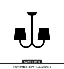 Chandelier Silhouette icon vector, illustration logo template in trendy style. Suitable for many purposes.