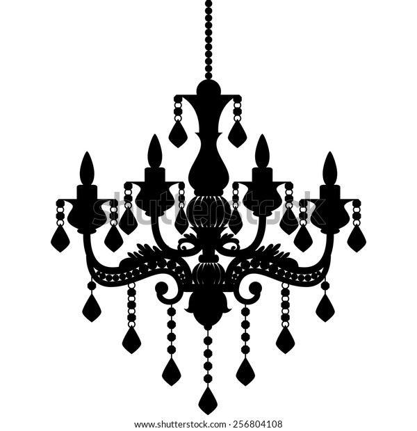 Chandelier silhouette isolated on White\
background. Vector\
illustration
