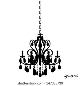 chandelier silhouette vector