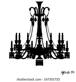 chandelier silhouette vector