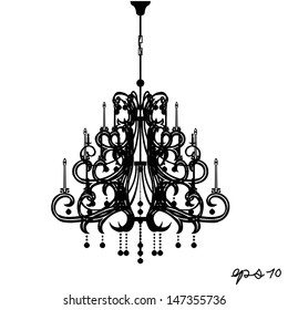 chandelier silhouette vector