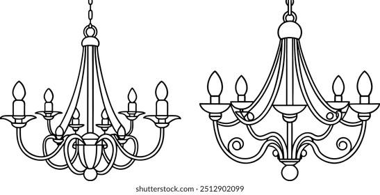 Chandelier Silhouette in Victorian Style