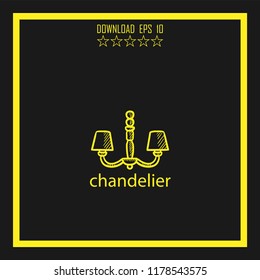 chandelier sketch vector icon