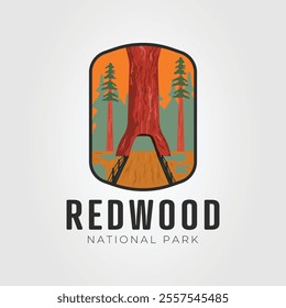 chandelier tree or redwood national park logo vector illustration design