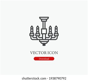 Icono vectorial de candelabro.  Trazo editable. Signo de estilo lineal para uso en diseño web y aplicaciones móviles, logotipo. Ilustración de símbolo. Gráficos vectoriales de píxeles - Vector