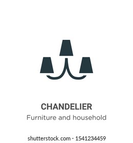 Chandelier vector icon on white background. Flat vector chandelier icon symbol sign from modern furniture and household collection for mobile concept and web apps design.