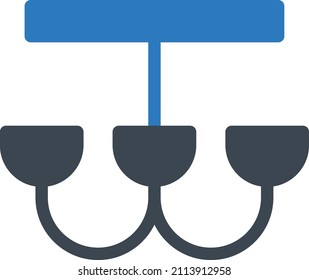 Kronleuchter Vektorgrafik auf transparentem Hintergrund.Hochwertige Symbole.Glyphen Vektorsymbol für Konzept und Grafikdesign.