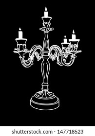 chandelier vector isolated over black background