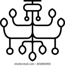 Chandelier Vector Line Icon Design

