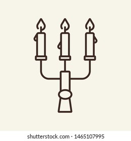 Chandelier Vector Line Icon. Light, Halloween, Attribute. Vector Illustration Can Be Used For Topics Like Holiday, Halloween, Decoration