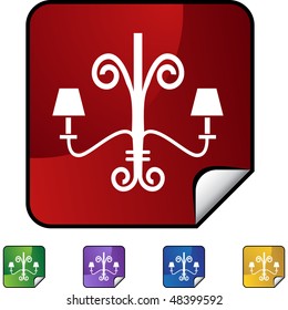 Kronleuchter-Web-Button einzeln auf Hintergrund