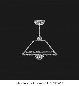 Chandelier white sketch vector icon. Detailed chandelier flat icon can be used for web and mobile