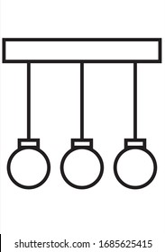 Chandelier-balls, on threads. The image is schematic, in a vector.