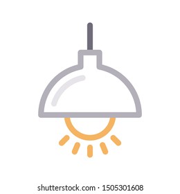 chandeliers colour line vector icon