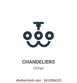 Chandeliers glyph icon vector on white background. Flat vector chandeliers icon symbol sign from modern other collection for mobile concept and web apps design.