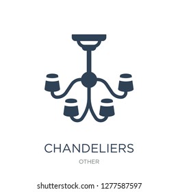 chandeliers icon vector on white background, chandeliers trendy filled icons from Other collection, chandeliers vector illustration