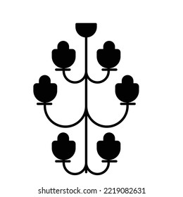 Chandeliers lamp Half Glyph Vector Icon which can easily modified

