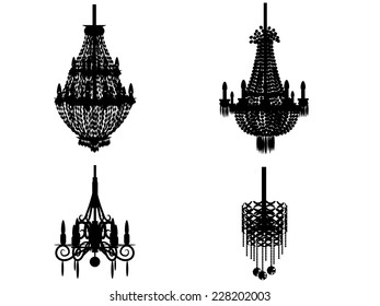Chandeliers silhouettes set