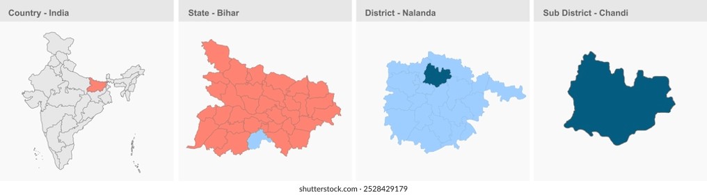 Chandi map (District Nalanda,State Bihar, Republic of India), Nalanda District, Bihar State, Republic of India, Government of Bihar, Indian territory, Eastern India, politics, village, tourism