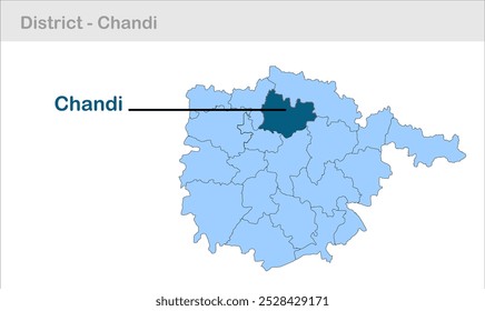 Unterbezirkskarte Chandi, Bezirk Nalanda, Bundesstaat Bihar, Republik Indien, Regierung von Bihar, indisches Territorium, Ostindien, Politik, Dorf, Tourismus