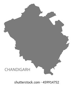 Chandigarh India Map Grey