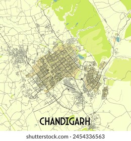 Chandigarh India map poster art
