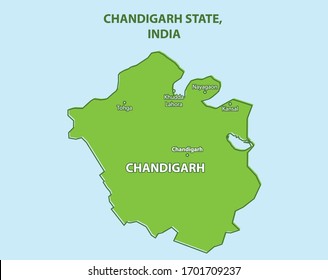 Chandigarh State Map India Country Stock Vector (Royalty Free ...