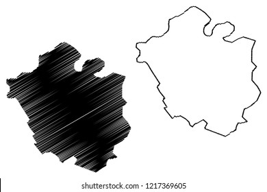 Chandigarh (States and union territories of India, Federated states, Republic of India) map vector illustration, scribble sketch Chandigarh - City and Union territory map