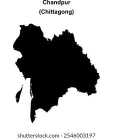 Chandpur district blank outline map