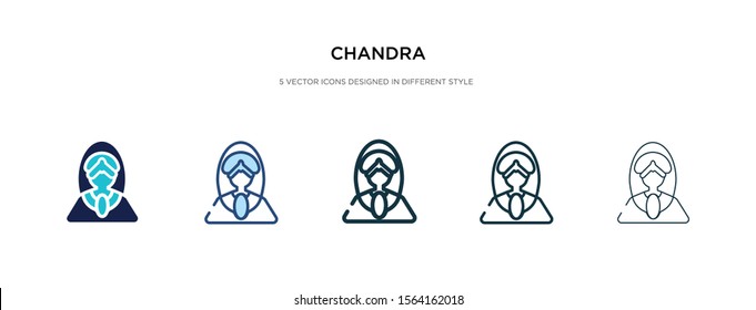 chandra icon in different style vector illustration. two colored and black chandra vector icons designed in filled, outline, line and stroke style can be used for web, mobile, ui