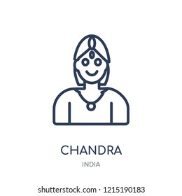 Chandra icon. Chandra linear symbol design from India collection. Simple outline element vector illustration on white background.