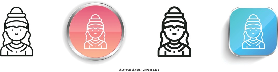 chandra icon. Thin Linear, Regular and Button Style Design Isolated On White Background