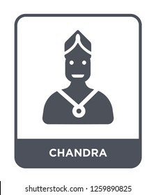 chandra icon vector on white background, chandra trendy filled icons from India and holi collection, chandra simple element illustration