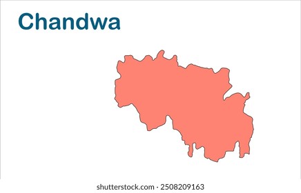 Mapa da subdivisão de Chandwa, Distrito de Latehar, Estado de Jharkhand, República da Índia, Governo de Jharkhand, Território indiano, Índia Oriental, política, aldeia, turismo