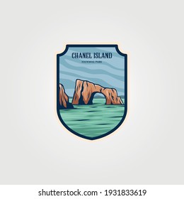 chanel island national park logo patch vector design, travel print badge design