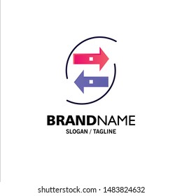Chang, Chart, Data, Exchange, Money, Paper Business Logo Template. Flat Color