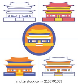 Changdeokgung in flat design style