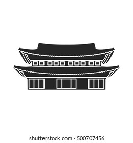 Changdeokgung icon in  black style isolated on white background. South Korea symbol stock vector illustration.